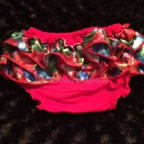 boutique Other - Red Cotton Bloomer With Ornament Ruffles  (2) BL582  Boutique NWT Baby